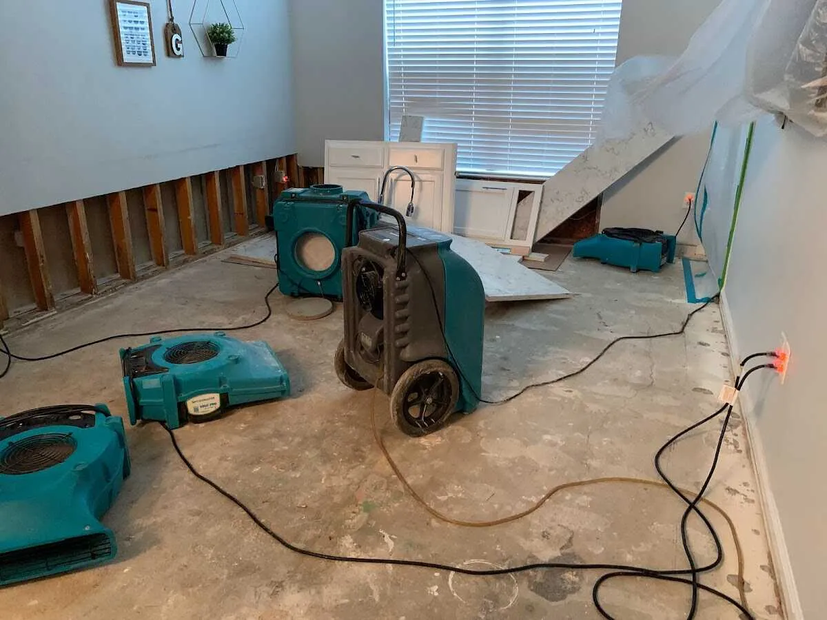 Dehumidifier in flood-cut room for Water Extraction & Removal in Cedar Falls